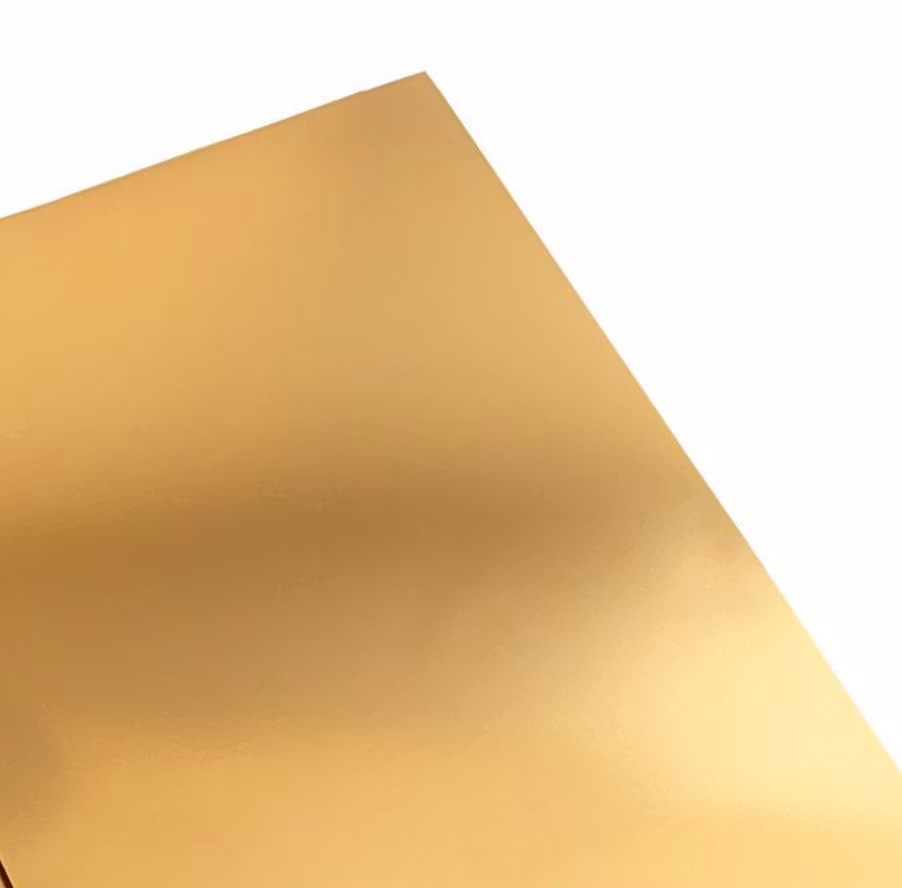 Aluminium plåt sublimering "chrom" Guld, 200 x 305 x 0,5 mm