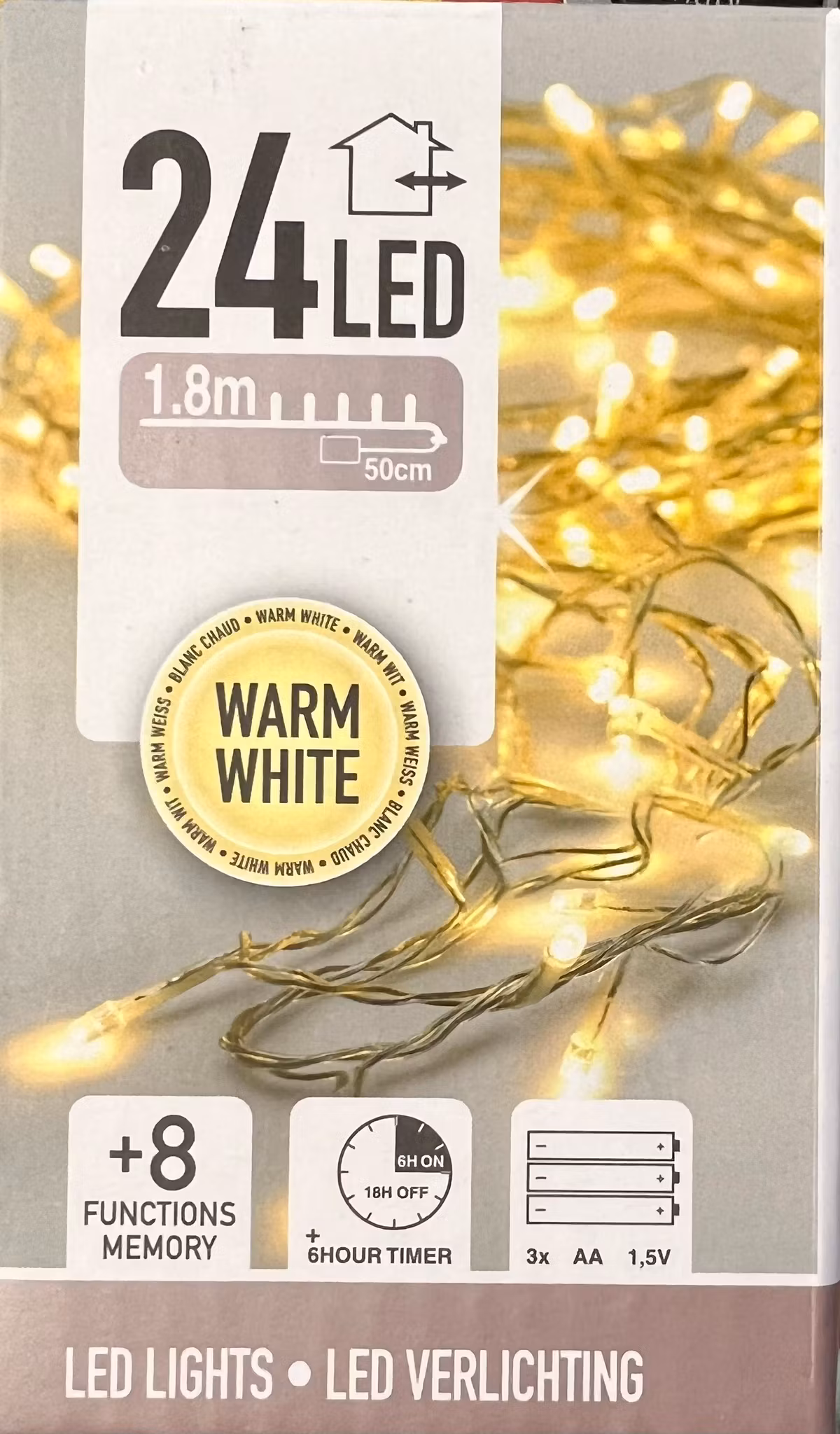 Ljusslinga utomhus med timer