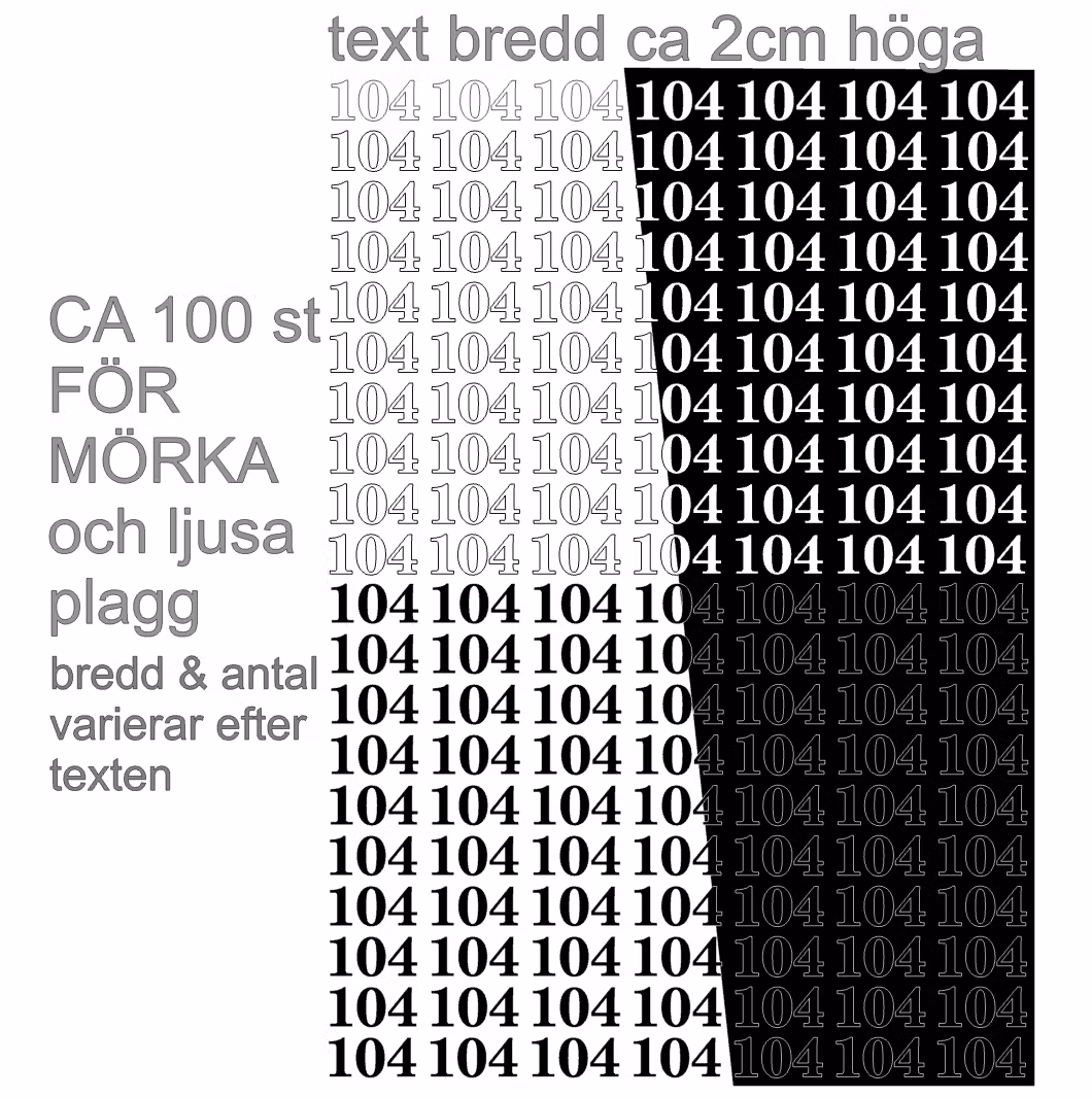 Storlekslappar för plagg