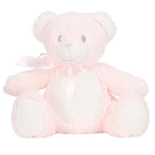 Nalle med rosett - rosa - M