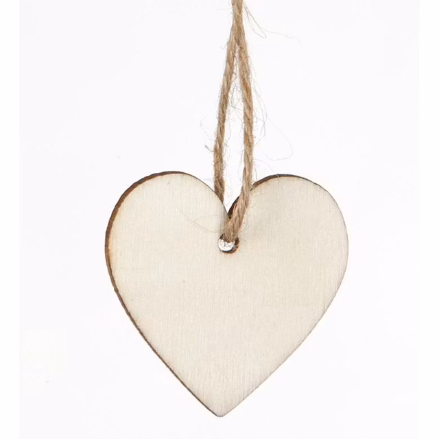 Trähjärta 10 cm - 2-pack
