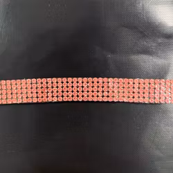 Dekorband Strass Rosa påpressbart - decimetervara