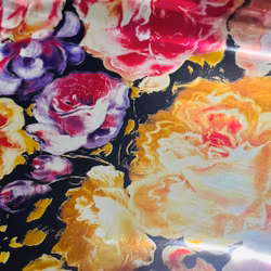 Hot stamping foil - Blommig med svart botten 200 - metervara