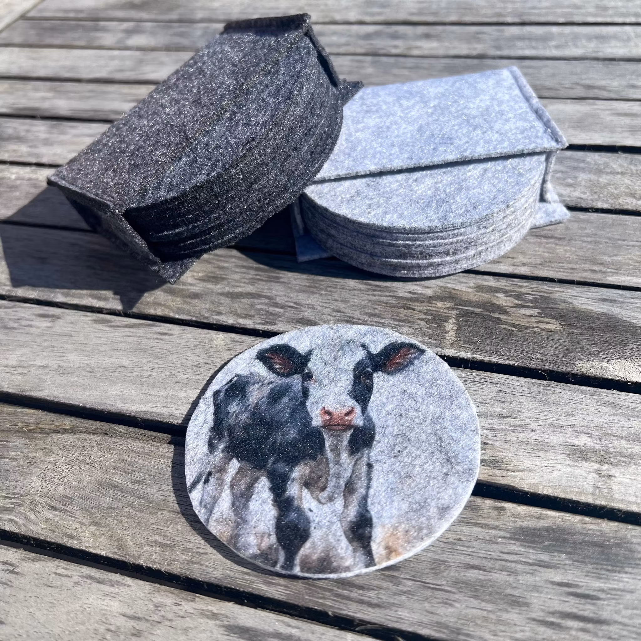 Glasunderlägg av filt