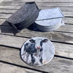 Glasunderlägg av filt