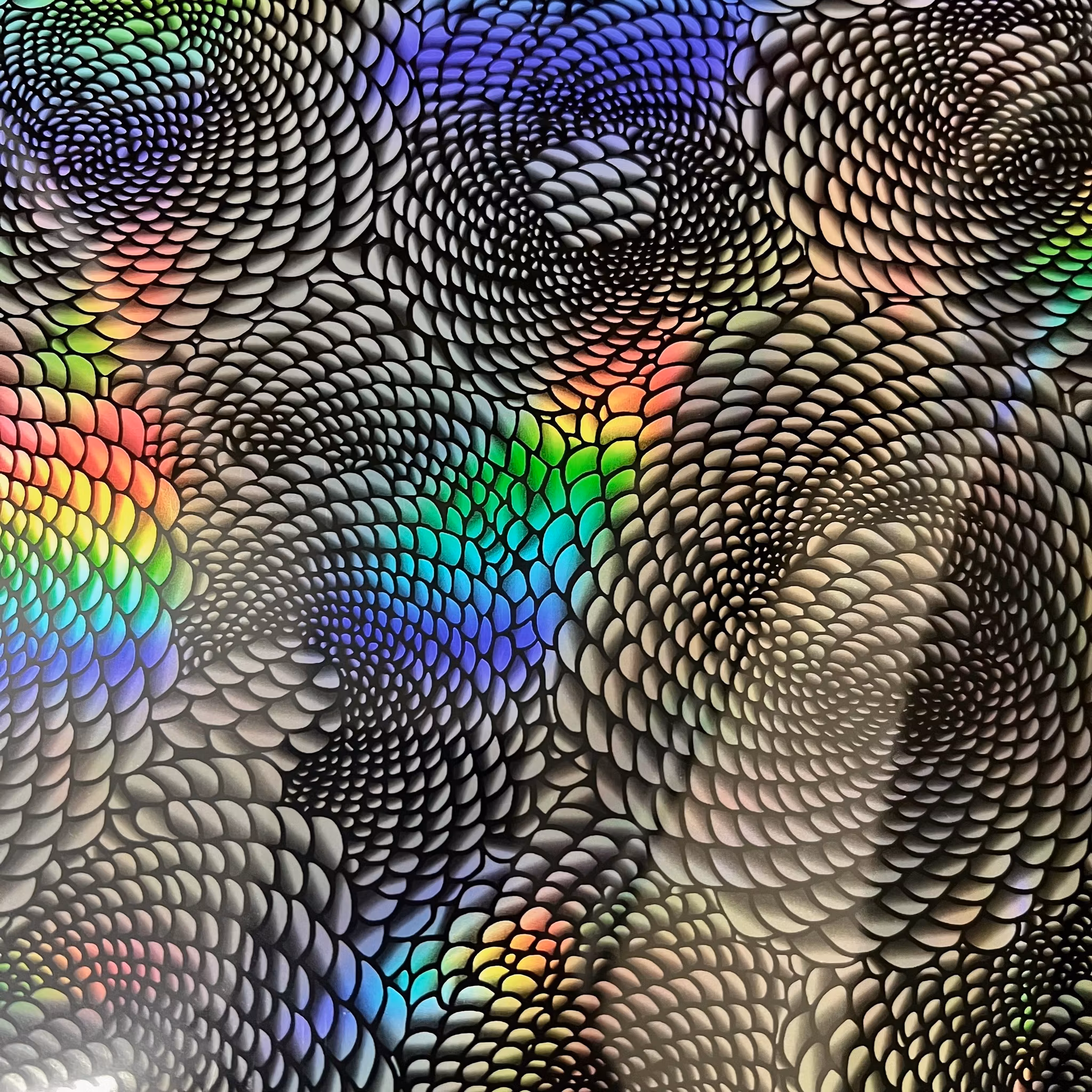 Soft Strech holograpic - Virvelvind Svart - ark 25x50 cm