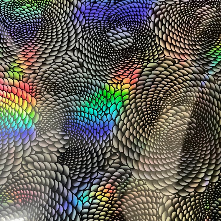 Soft Strech holograpic - Virvelvind Svart - ark 25x50 cm