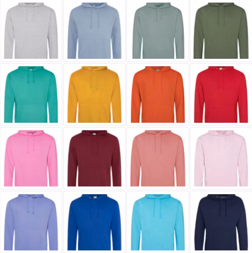 Hoodie Färgade - XS-5XL - Beställningsvara