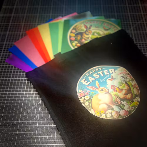 Mixpåse- 9st A4 ark textilvinyler i en tygkasse + 1 DTf tryck