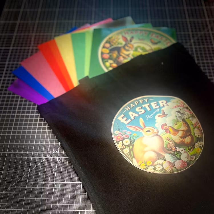 Mixpåse- 9st A4 ark textilvinyler i en tygkasse + 1 DTf tryck