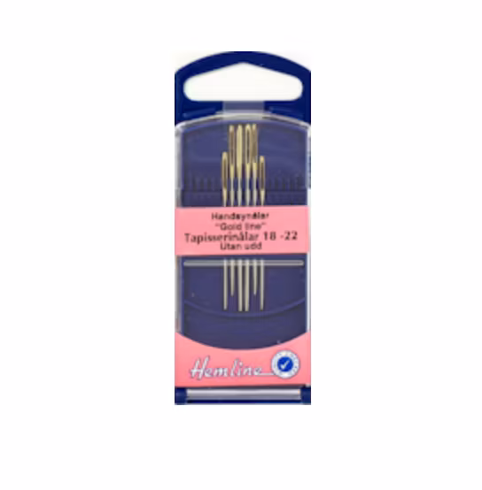 Hemline Handsömnads/tapisserinålar - 6-pack, utan udd