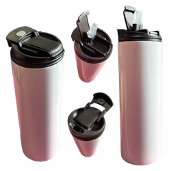 Termotumbler Vit - Rak med två munstycken