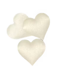 Satinhjärta - Vit - Stoppad, 10-pack