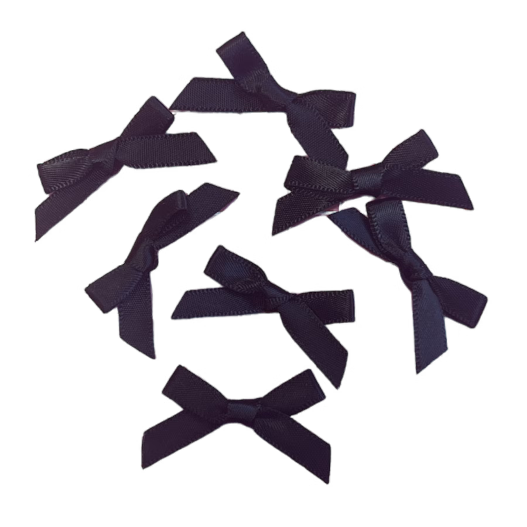 Satinrosett - Svart, 10-pack