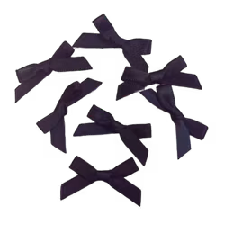 Satinrosett - Svart, 10-pack