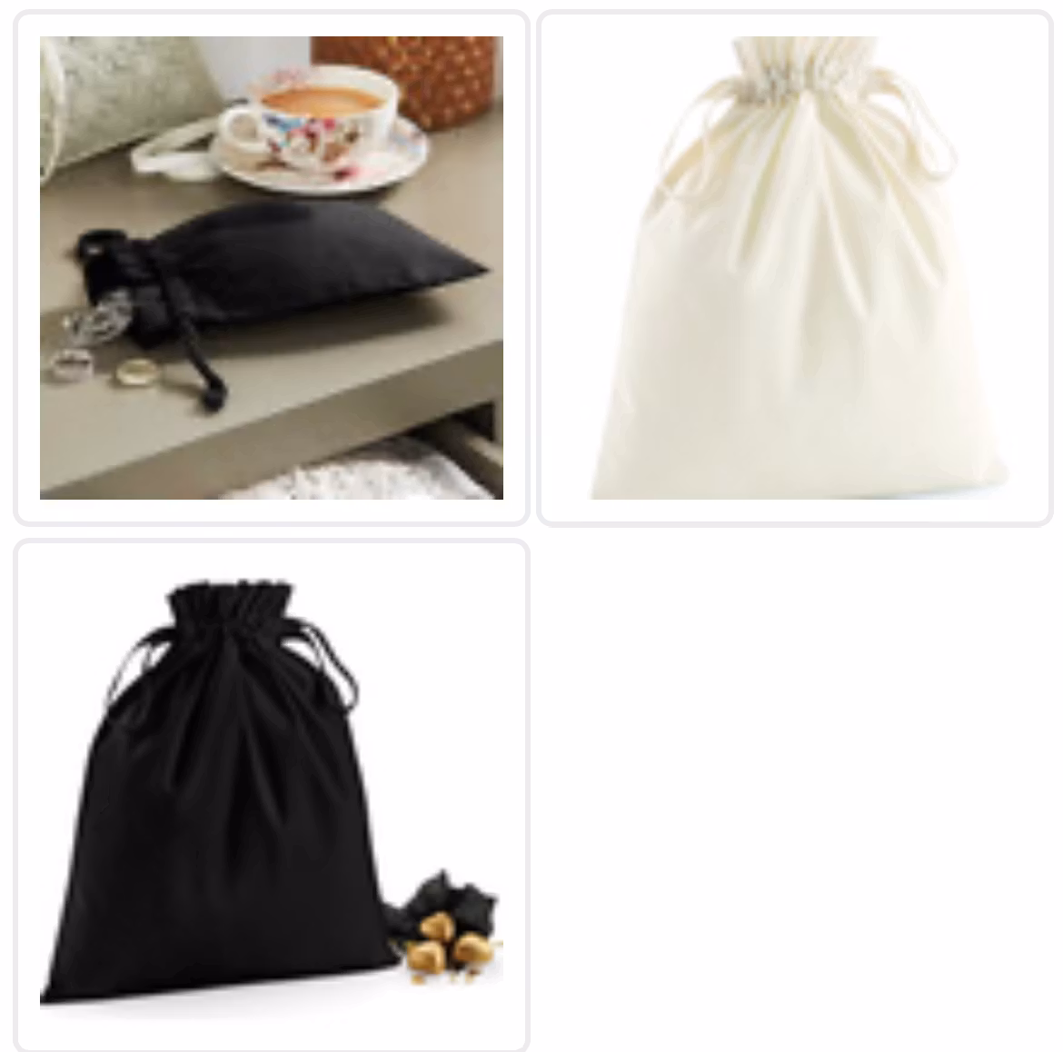 Tygpåse EKO med dragsko - S/M/L/XL i Natur eller Svart