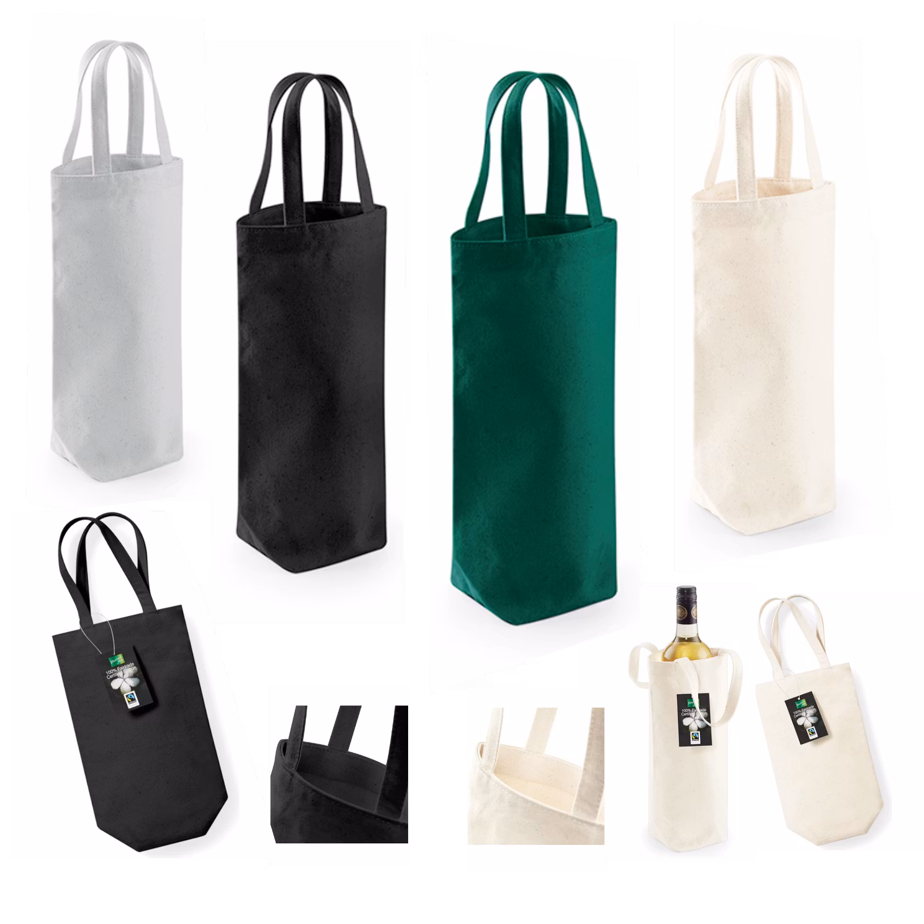 Flaskpåse Fairtrade - Flera färger