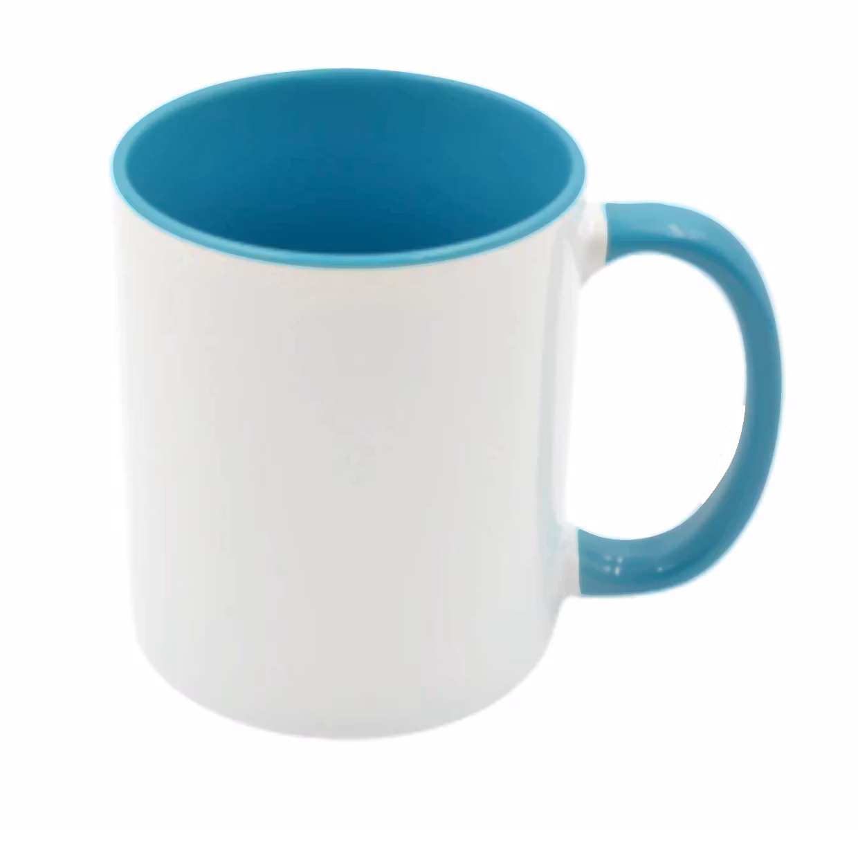 Mugg 80 mm - 6pack olika mixade Vit med färgad insida o handtag