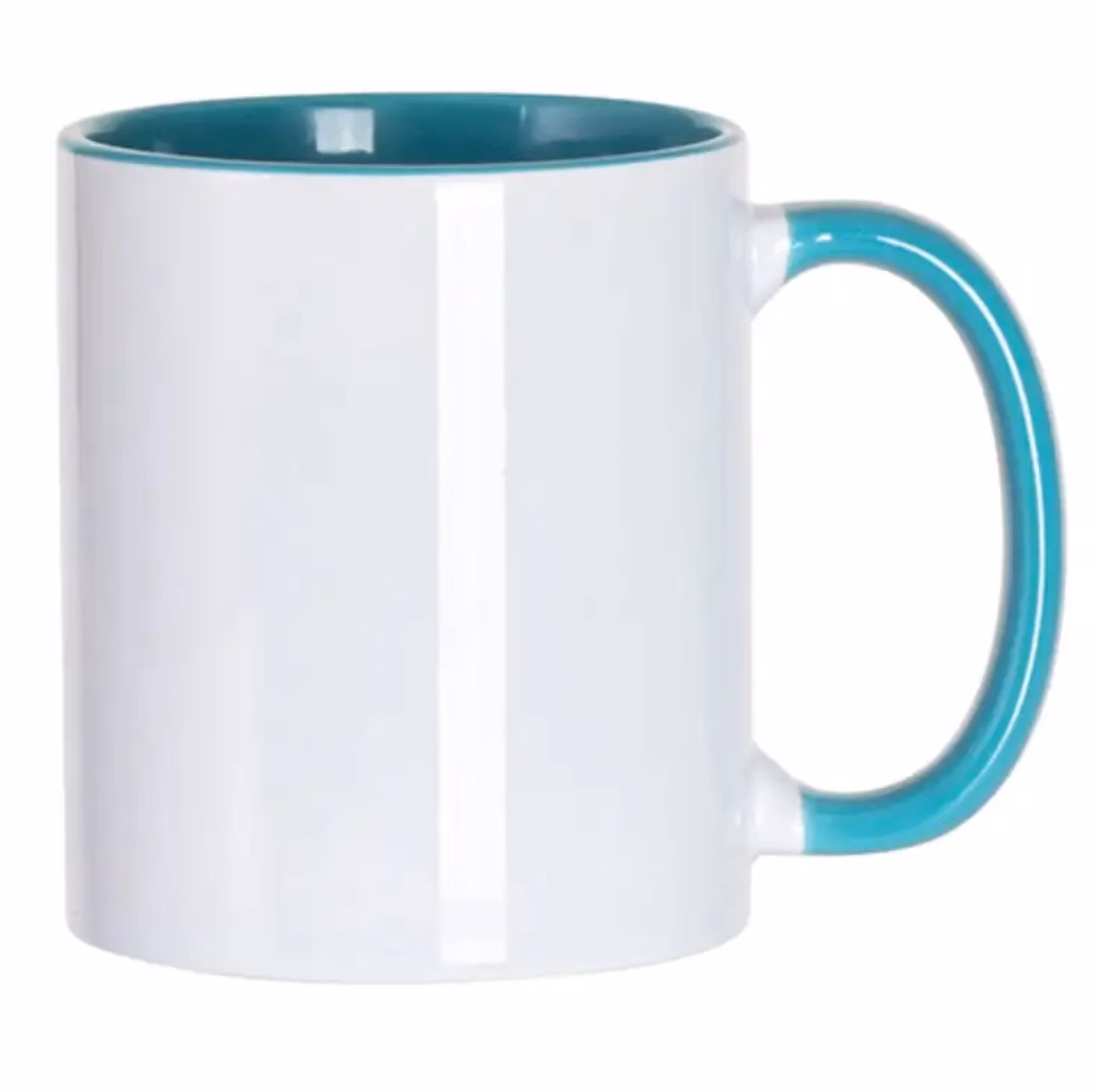 Mugg 80 mm - Vit med färgad insida och handtag