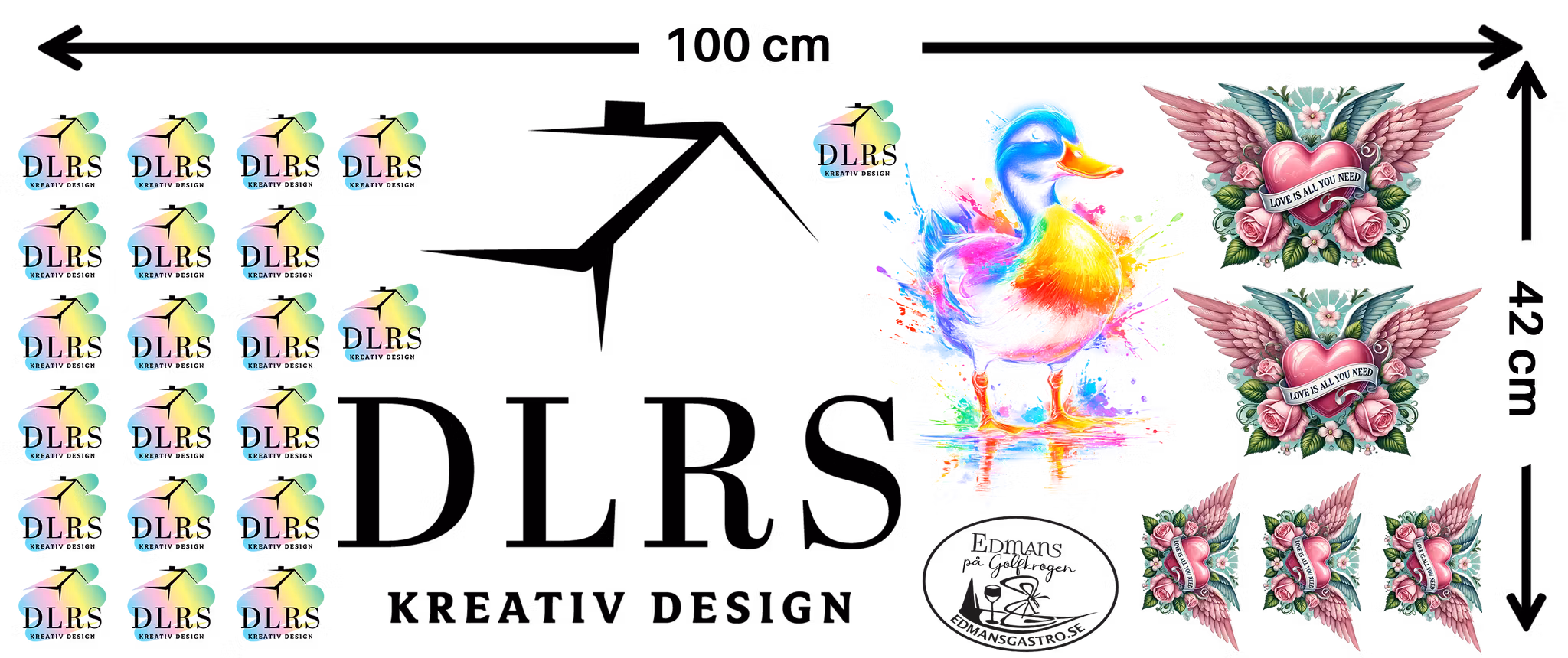 42x100cm - Textiltransfer - DTF för alla textilier mörkt o ljust