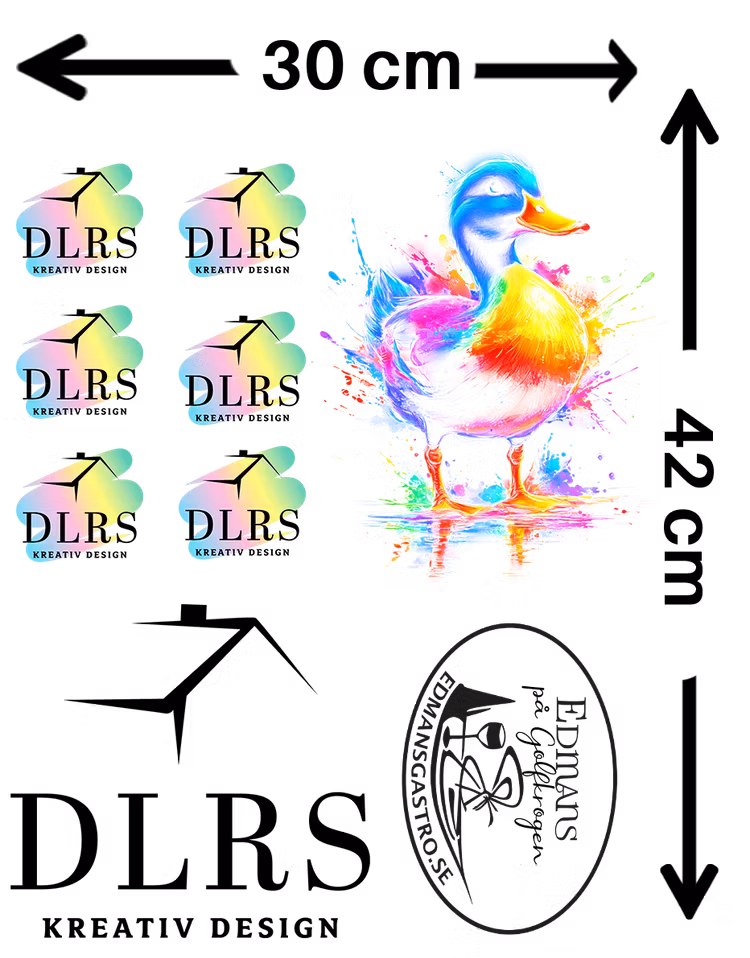 A3 - 30x42 cm - Textiltransfer - DTF för alla textilier mörkt o ljust