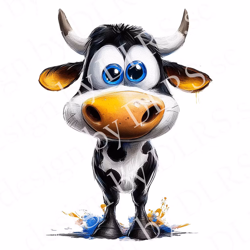 Cartoon - olika djur tecknade OBS! endast för vita textilier