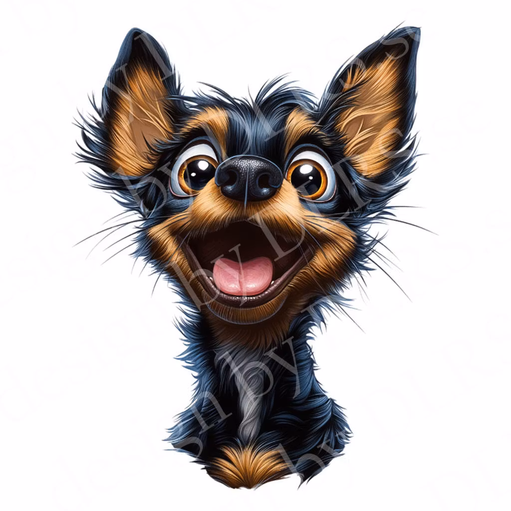 Cartoon - olika djur tecknade OBS! endast för vita textilier