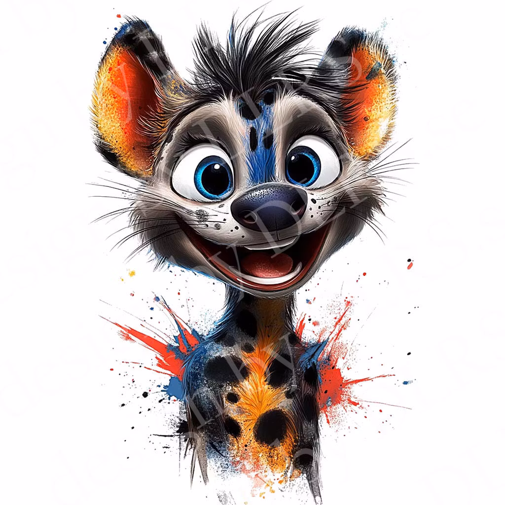 Cartoon - olika djur tecknade OBS! endast för vita textilier