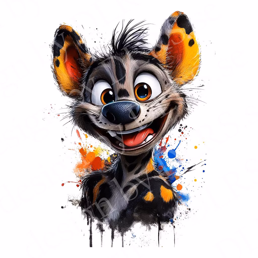 Cartoon - olika djur tecknade OBS! endast för vita textilier