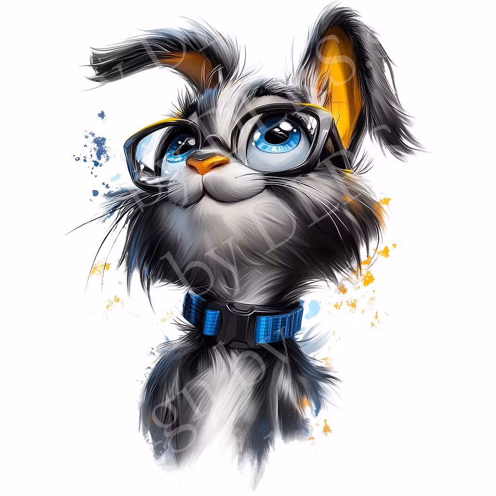 Cartoon - olika djur tecknade OBS! endast för vita textilier