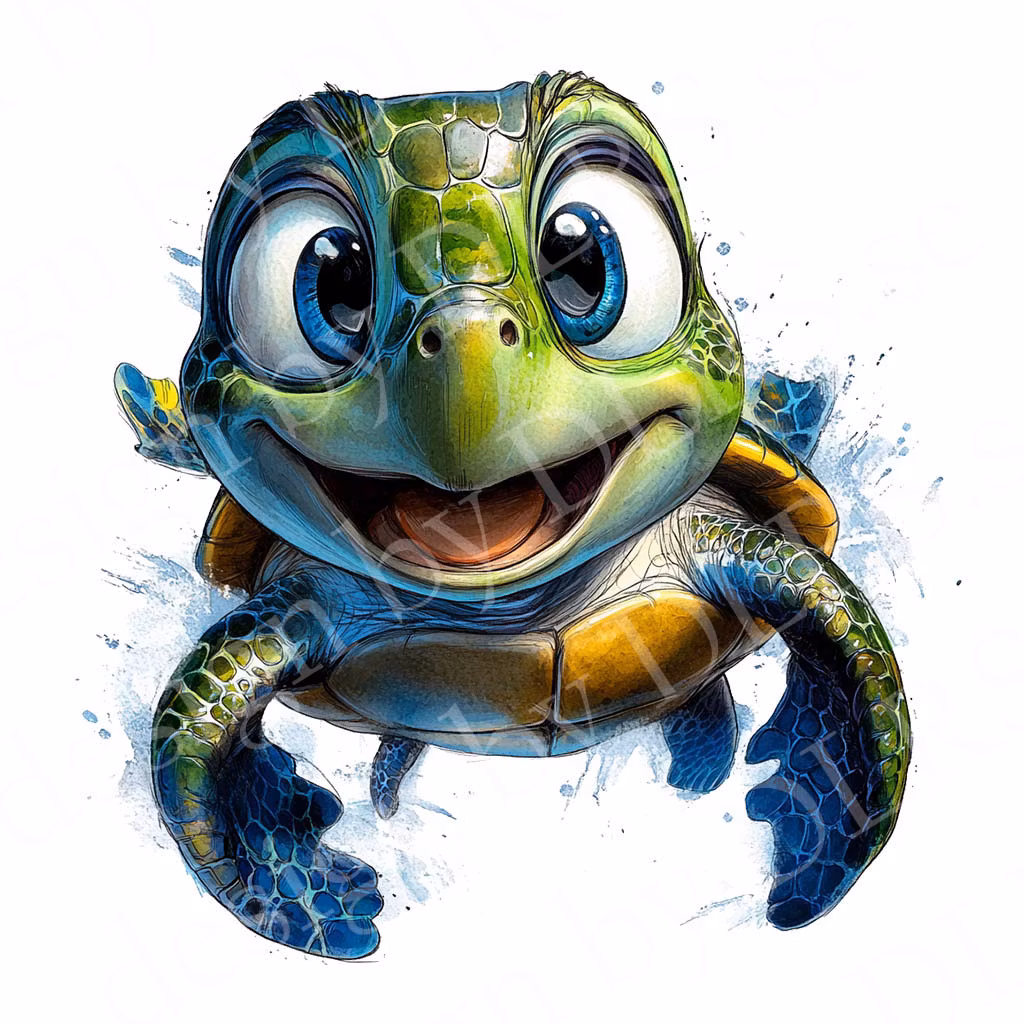 Cartoon - olika djur tecknade OBS! endast för vita textilier