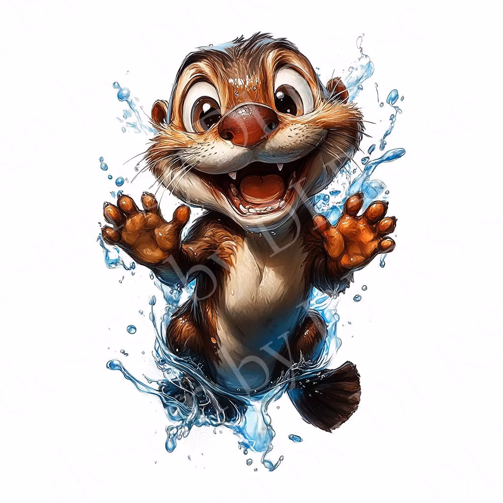 Cartoon - olika djur tecknade OBS! endast för vita textilier