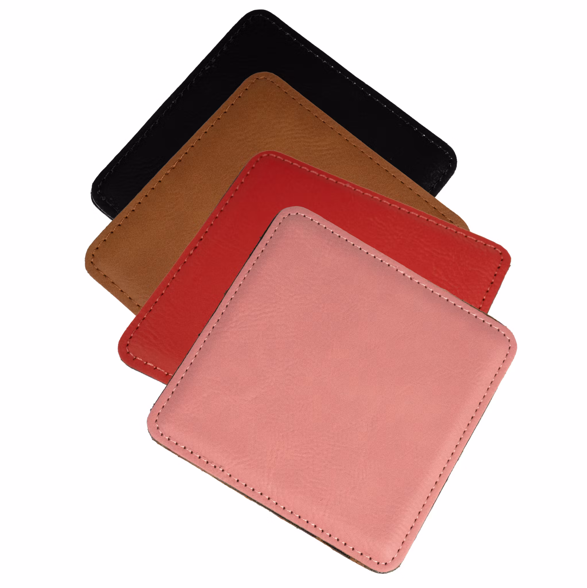 Glasunderlägg i läderimitation - 2-Pack