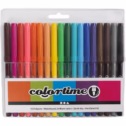 Tuschpennor i mixade färger - 18-pack