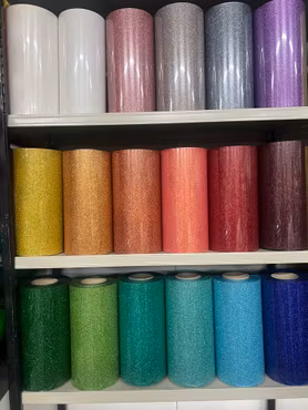 Mixpaket -Textilvinyl - Glitter mix - 18 meter mixade färger