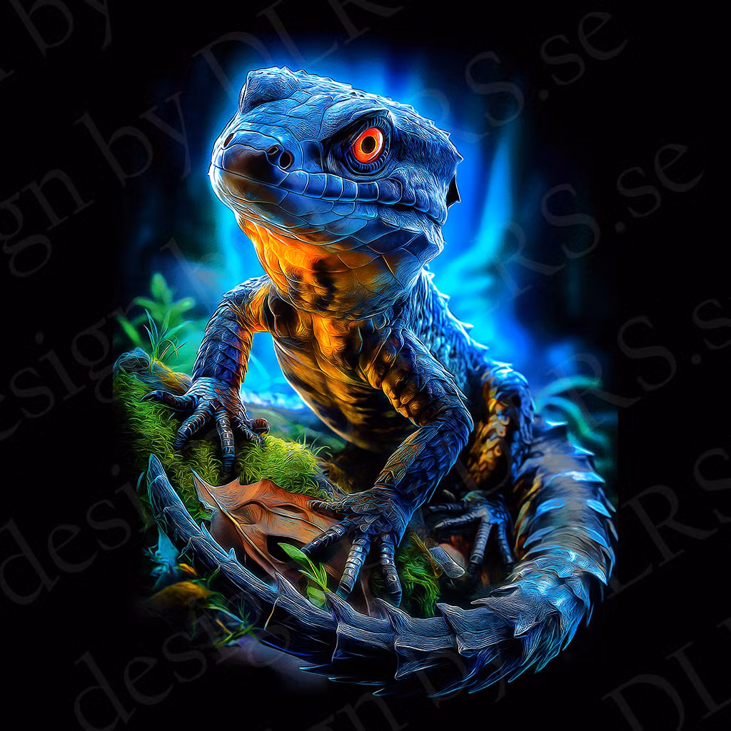 Reptiler - dtf transfer  OBS!! för svart textil