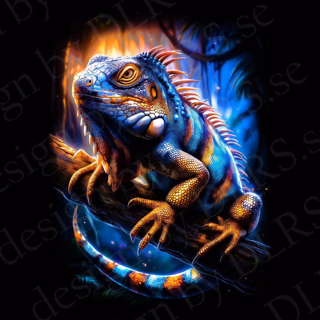 Reptiler - dtf transfer  OBS!! för svart textil