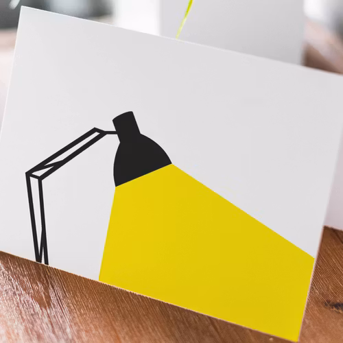 Skrivbordslampa - Folded Greeting Card