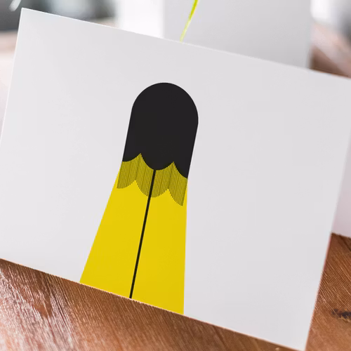 Golvlampa - Folded Greeting Card
