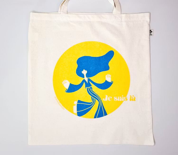 Je suis lá - Tote bag - Yellow & Blue