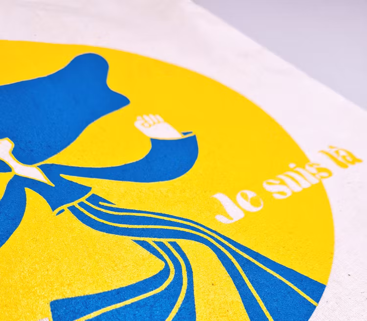 Je suis lá - Tote bag - Yellow & Blue