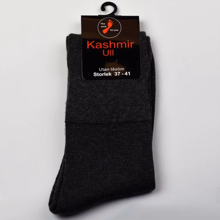 Kashmir Ullstrumpa med lös resår grå