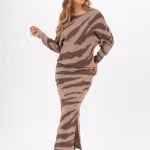 ELEANOR SWEATER DEEP BROWN/TAUPE
