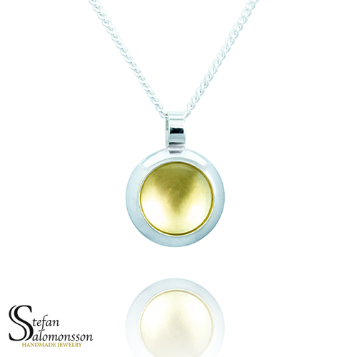 Silver hänge med guldplätering - 13mm ø