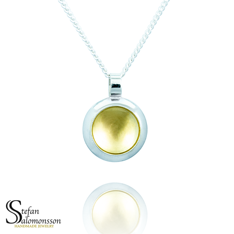 Silver hänge med guldplätering - 13mm ø