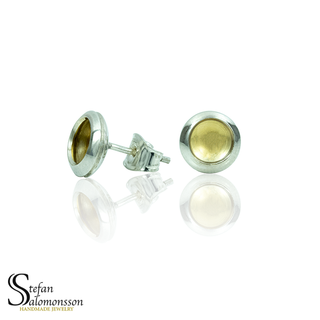Silver earrings with gold plating - 9mm  ø