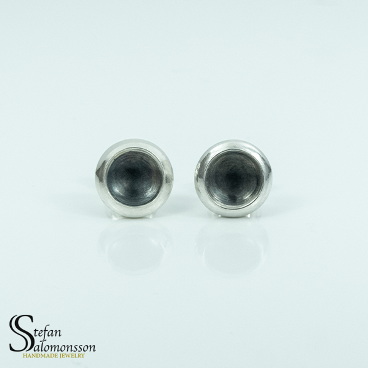 Silver earrings with oxidation - 9mm  ø