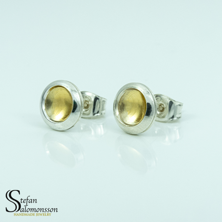 Silver earrings with gold plating - 9mm  ø
