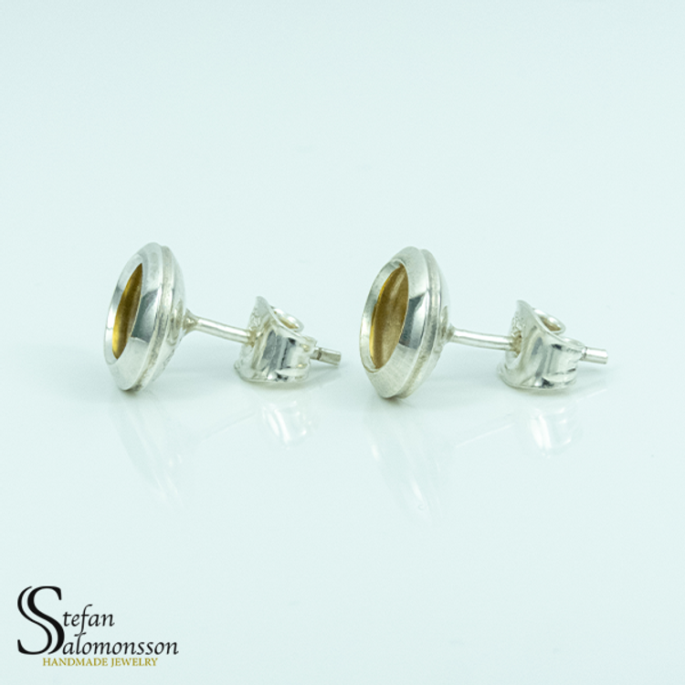 Silver earrings with gold plating - 9mm  ø