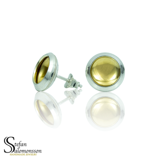 Silver earrings with gold plating - 13mm  ø